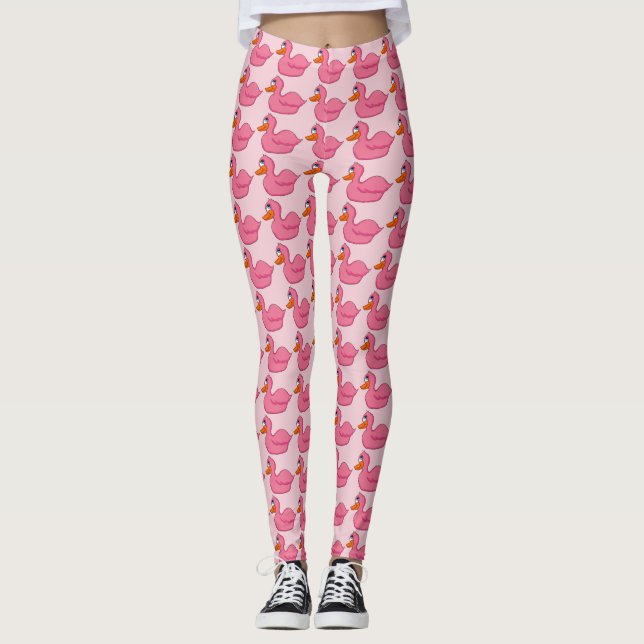 Pink Duck Women's Leggings (Front)