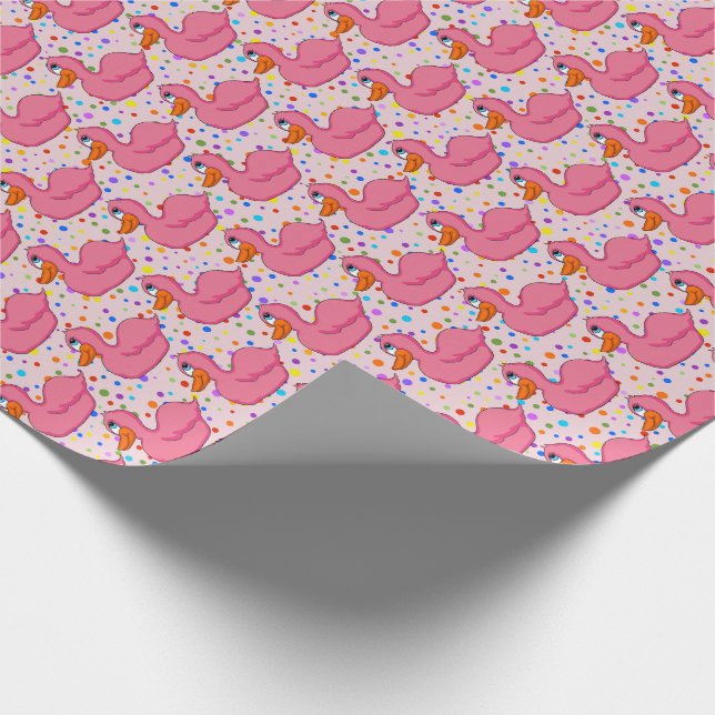 Pink Duck Wrapping Paper (Corner)