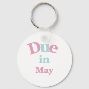 Pink Due in May Key Ring