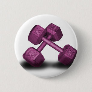 Pink Dumbbells Merchandise 6 Cm Round Badge