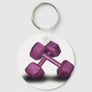 Pink Dumbbells Merchandise Key Ring