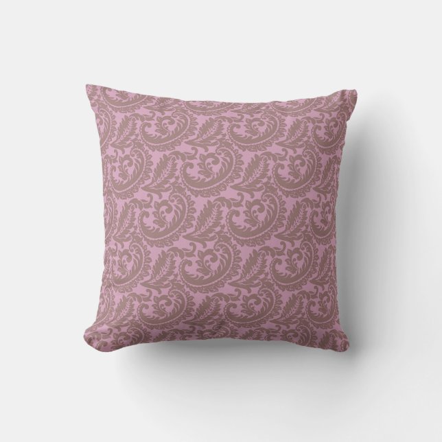 Pink Dusk Damask Decorative Pillow (Front)