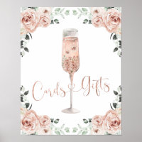 Pink Dusty Rose Petals Prosecco Cards and GIfts