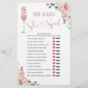 Pink Dusty Rose Petals Prosecco He Said She Said