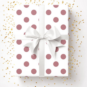 Pink Dusty Rose Polka Dots Pattern Wrapping Paper