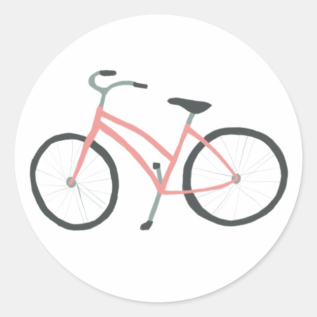 Pink Dutch Bicycle Classic Round Sticker (Front)