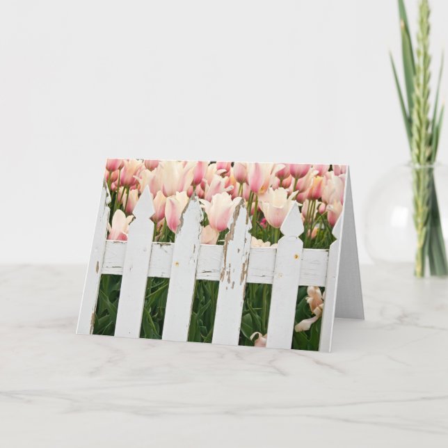 Pink Dutch Tulip Garden Card (Front)