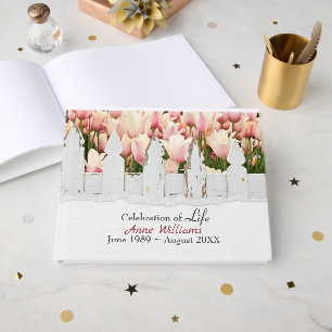 Pink Dutch Tulip Garden Memorial Guest Book