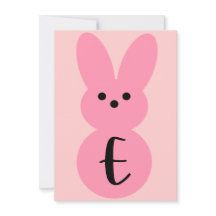 Pink "E" Bunny Shape Easter Bunting Banner Card