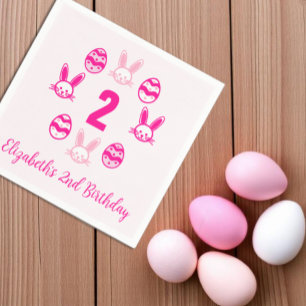 Pink Easter 2nd Birthday Napkin