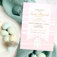Pink Easter Brunch & Egg Hunt Bunny Invitation