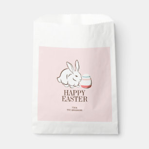 Pink Easter Bunny and Egg Happy Easter Favour Bags