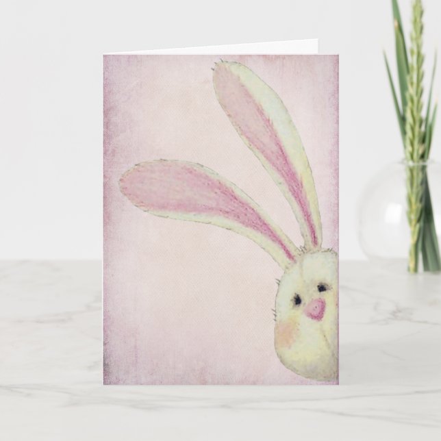 pink Easter Bunny Card (Front)