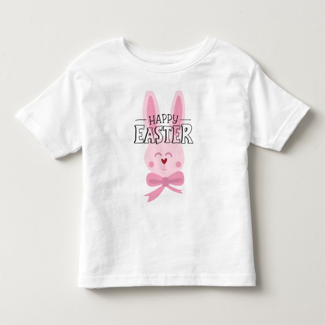 Pink Easter Bunny Toddler T-Shirt (Front)