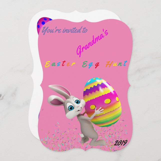 Pink Easter Egg Hunt w/ Sprinkles Invitation (Front/Back)