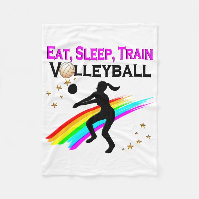 PINK EAT, SLEEP, TRAIN VOLLEYBALL FLEECE BLANKET (Front)