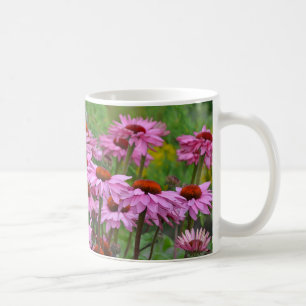 Pink echinacea flower garden coffee mug