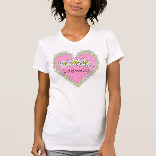 Pink Edelweiss Octoberfest Heart T-Shirt