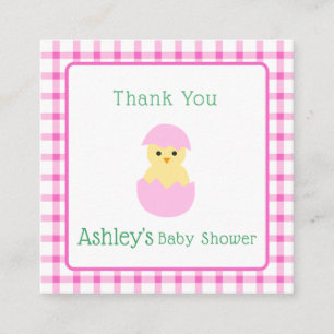 Pink Egg Little Chick Girl Baby Shower  Enclosure Card