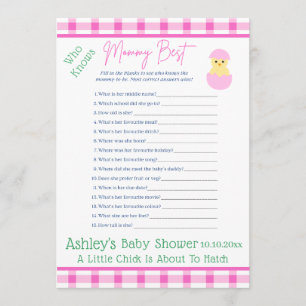 Pink Egg Little Chick Hatch Girl Baby Shower GAME