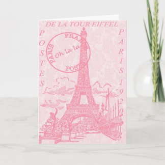 Pink Eiffel Greeting Cards