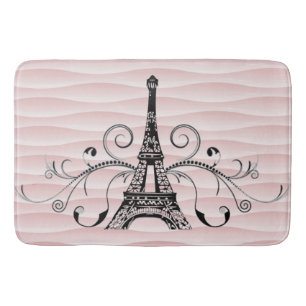 Pink Eiffel Towel Flourish Bath Mat