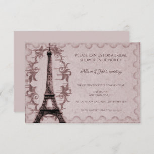 Pink Eiffel Tower Bridal Shower Invitation