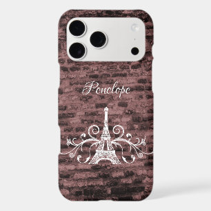 Pink Eiffel Tower Grunge Case-Mate iPhone Case