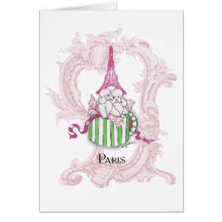 Pink Eiffel Tower Poodles in Hatbox