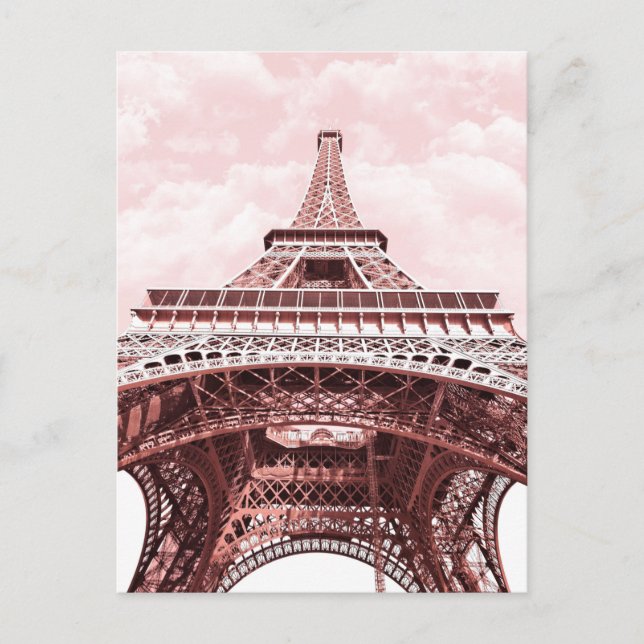 Pink Eiffel Tower Postcard (Front)