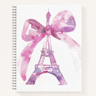 Pink Eiffel Tower Spiral Notebook