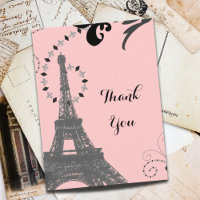 pink eiffel tower vintage paris thank you