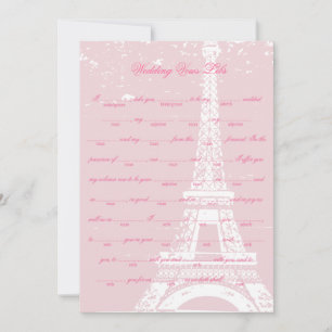 Pink Eiffel Tower Wedding Vows Libs Game