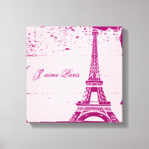 Pink Eiffel Tower Wrapped Canvas Art