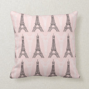 Pink Eiffel Towers Pattern Cushion