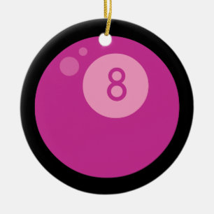 Pink Eightball Ceramic Tree Decoration