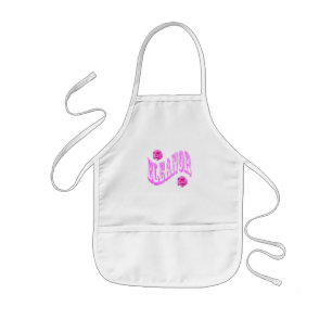 Pink Eleanor Name With Roses, Kids Apron