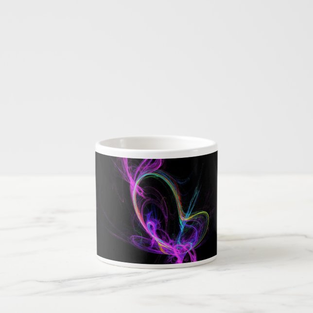 Pink Electric Fractal Espresso Cup (Front)