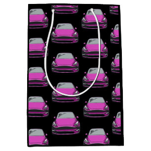 Pink Electric Vehicle SUV Car Black Background Medium Gift Bag