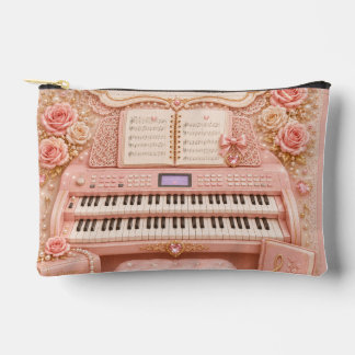 Pink Electronic Organ Music Cosmetic Bag