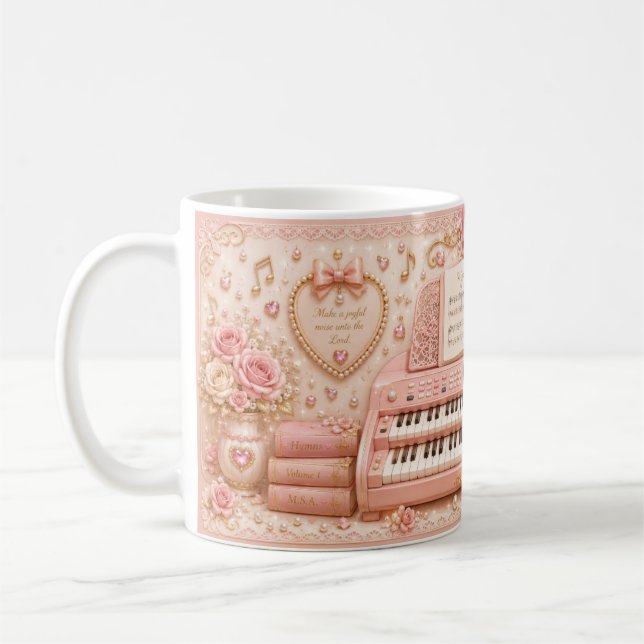 Pink Electronic Organ Music Teacher Mug (Left)