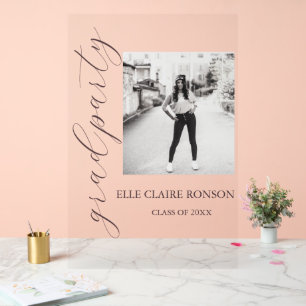 pink Elegance Graduation Party Acrylic Sign