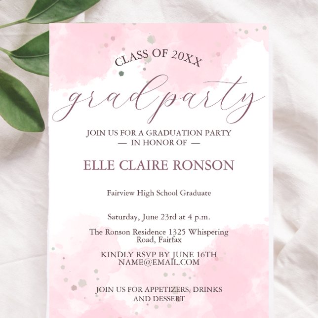 pink Elegance Graduation Party Invitation (Creator Uploaded)