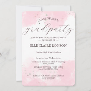pink Elegance Graduation Party Invitation