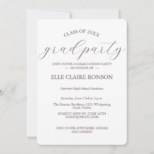 pink Elegance Graduation Party Invitation