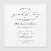 pink Elegance Graduation Party Invitation