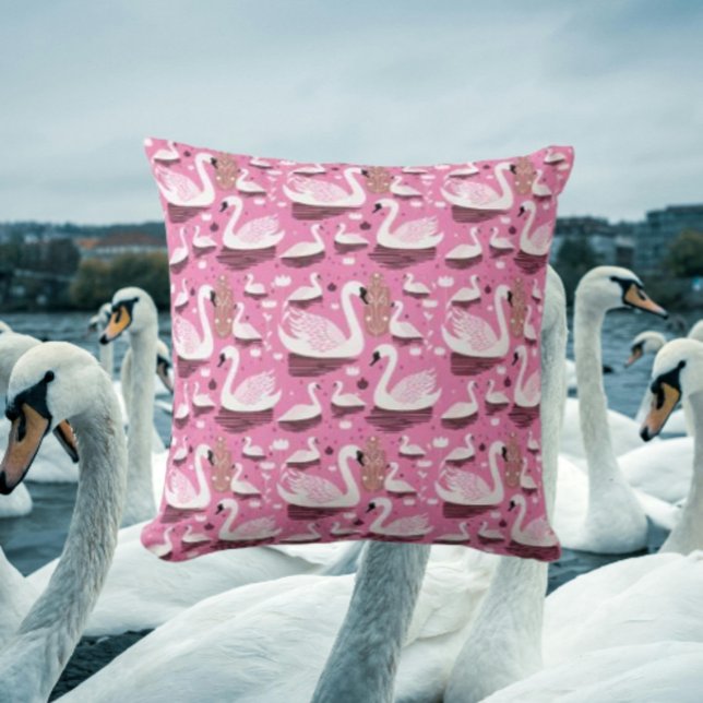 Pink Elegance Swan Cushion (Creator Uploaded)