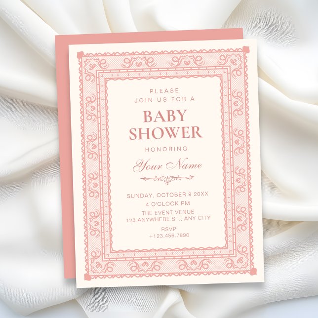 Pink elegant baby shower invitation (Creator Uploaded)