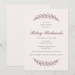 Pink elegant bridal shower invitations