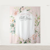 Pink elegant chic floral bridal shower backdrop